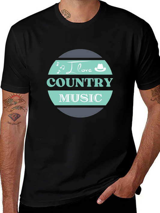 I Love Country Music Black T-Shirt