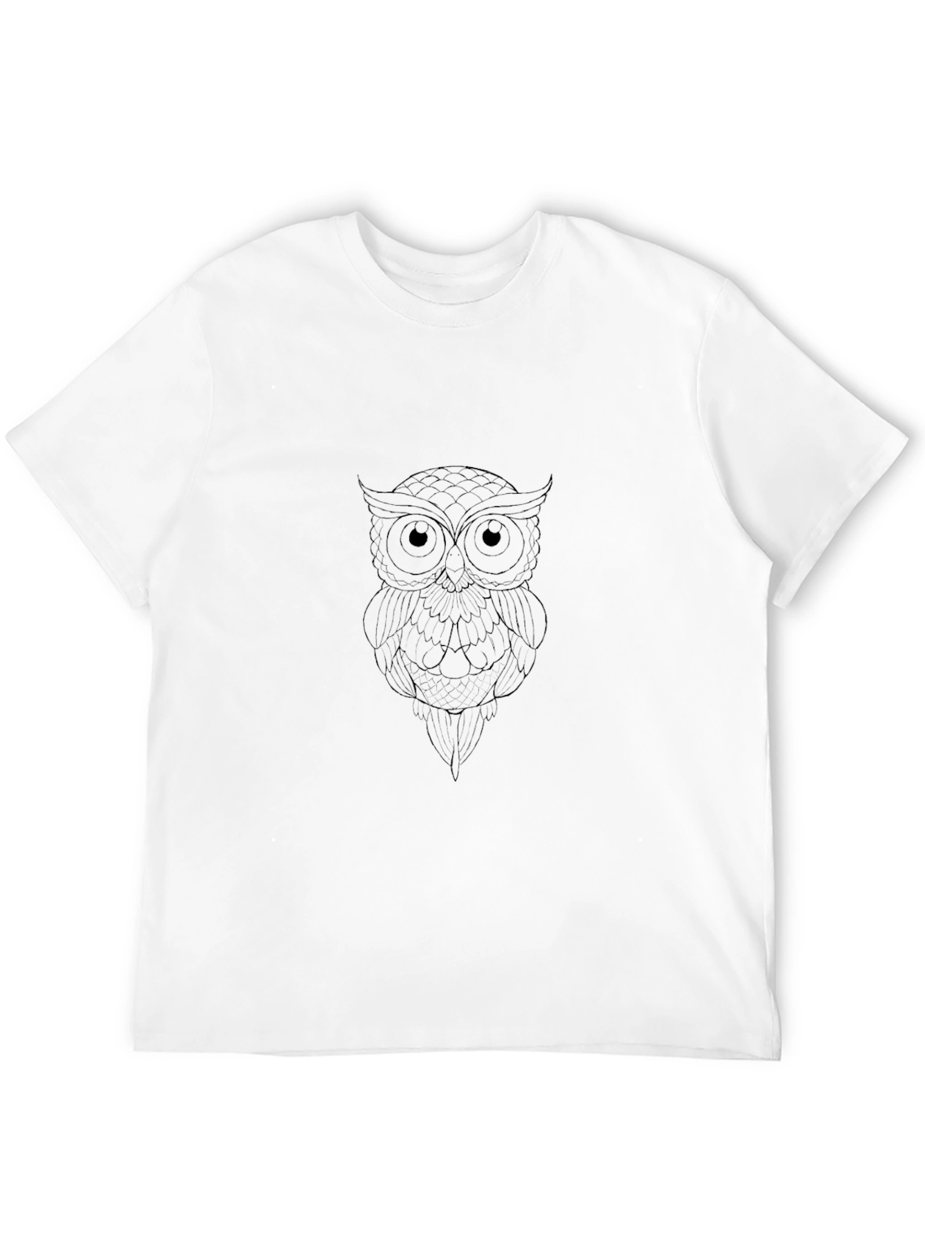 Mens Black Owl Graphic Tee - Casual Comfort