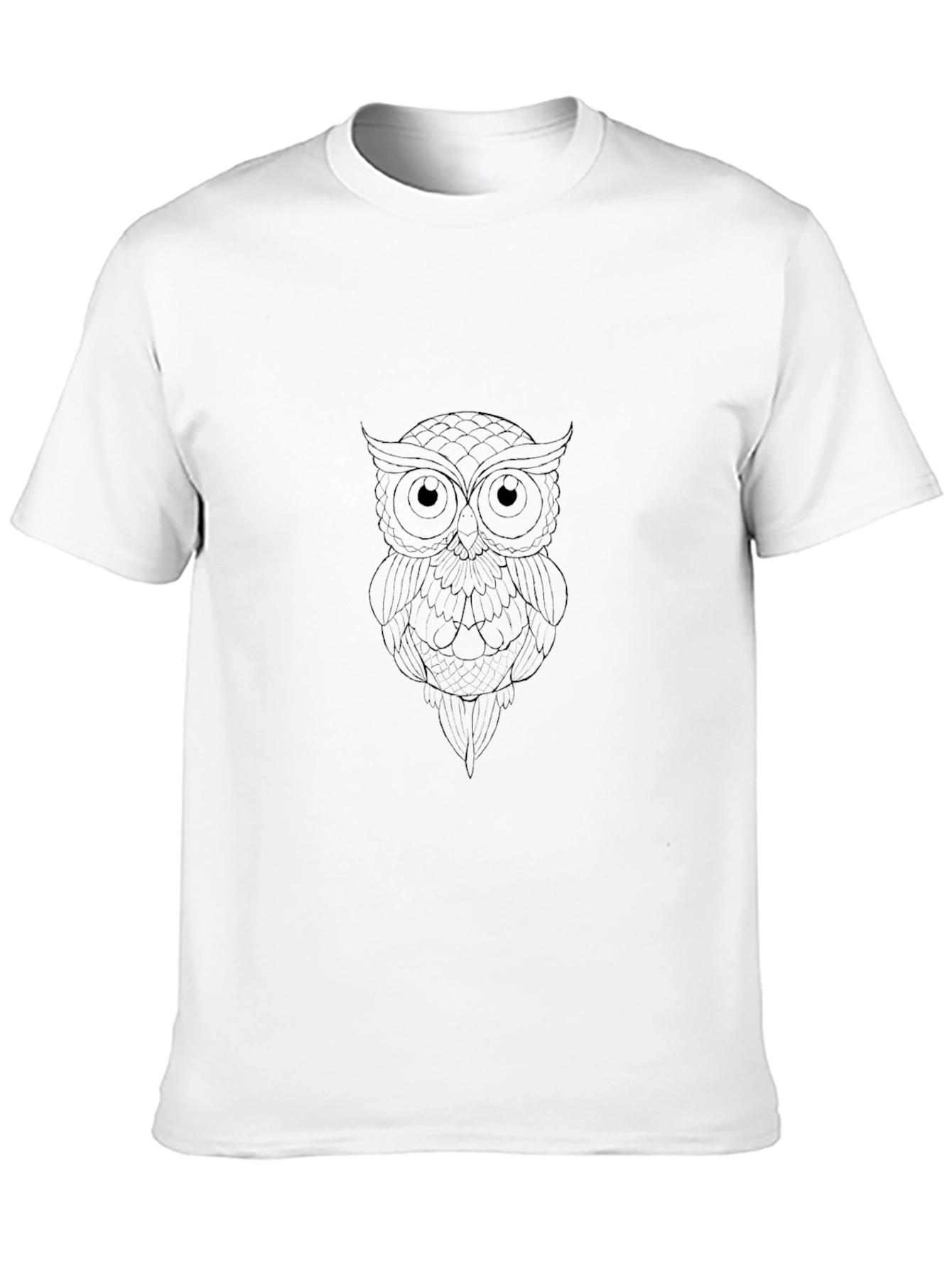 Mens Black Owl Graphic Tee - Casual Comfort