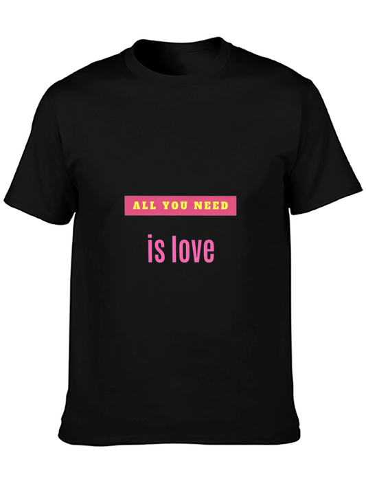 All You Need is Love Graphic Tee - Trendy Black T-Shirt