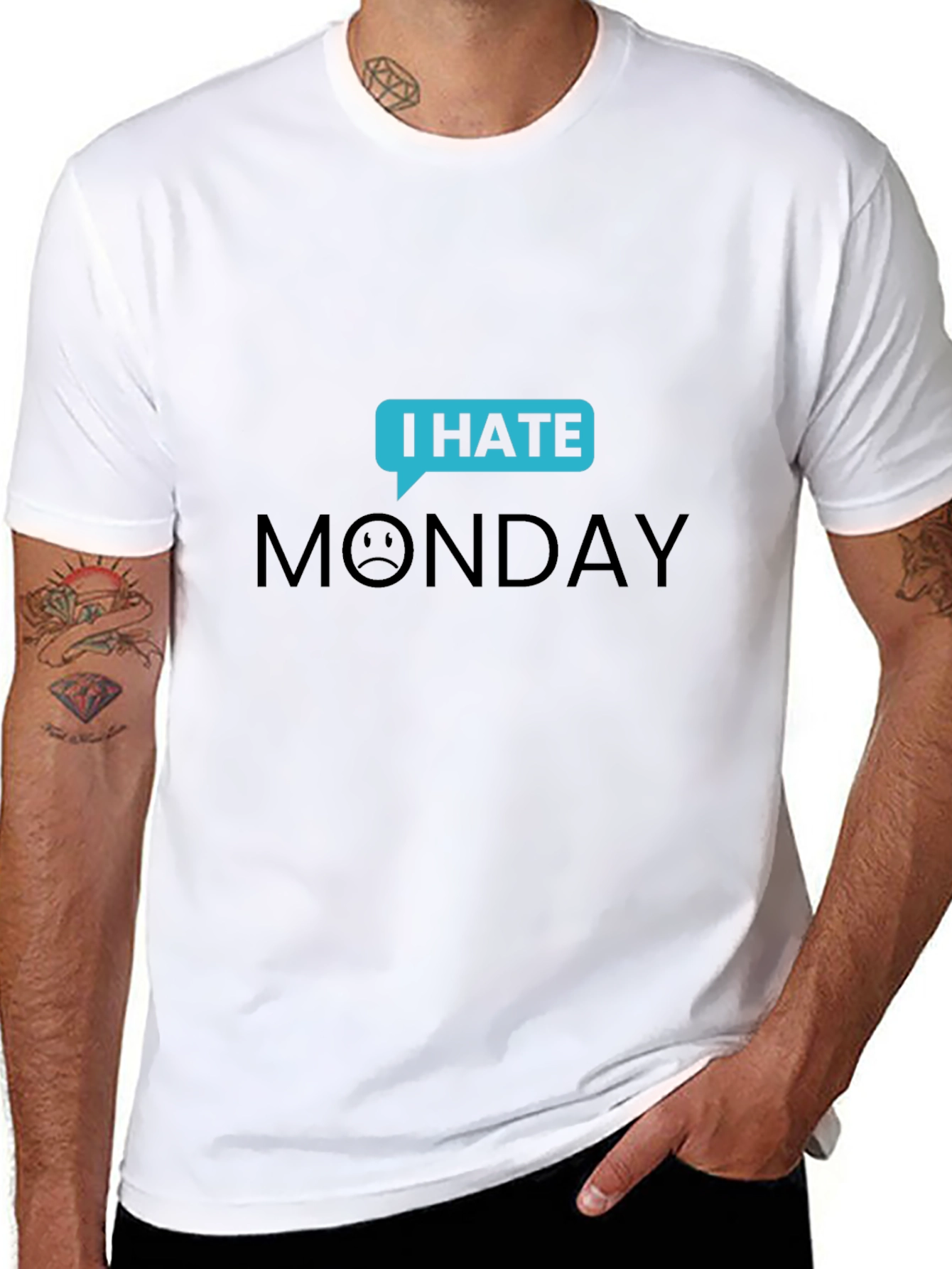 I Hate Monday Graphic T-Shirt - Black