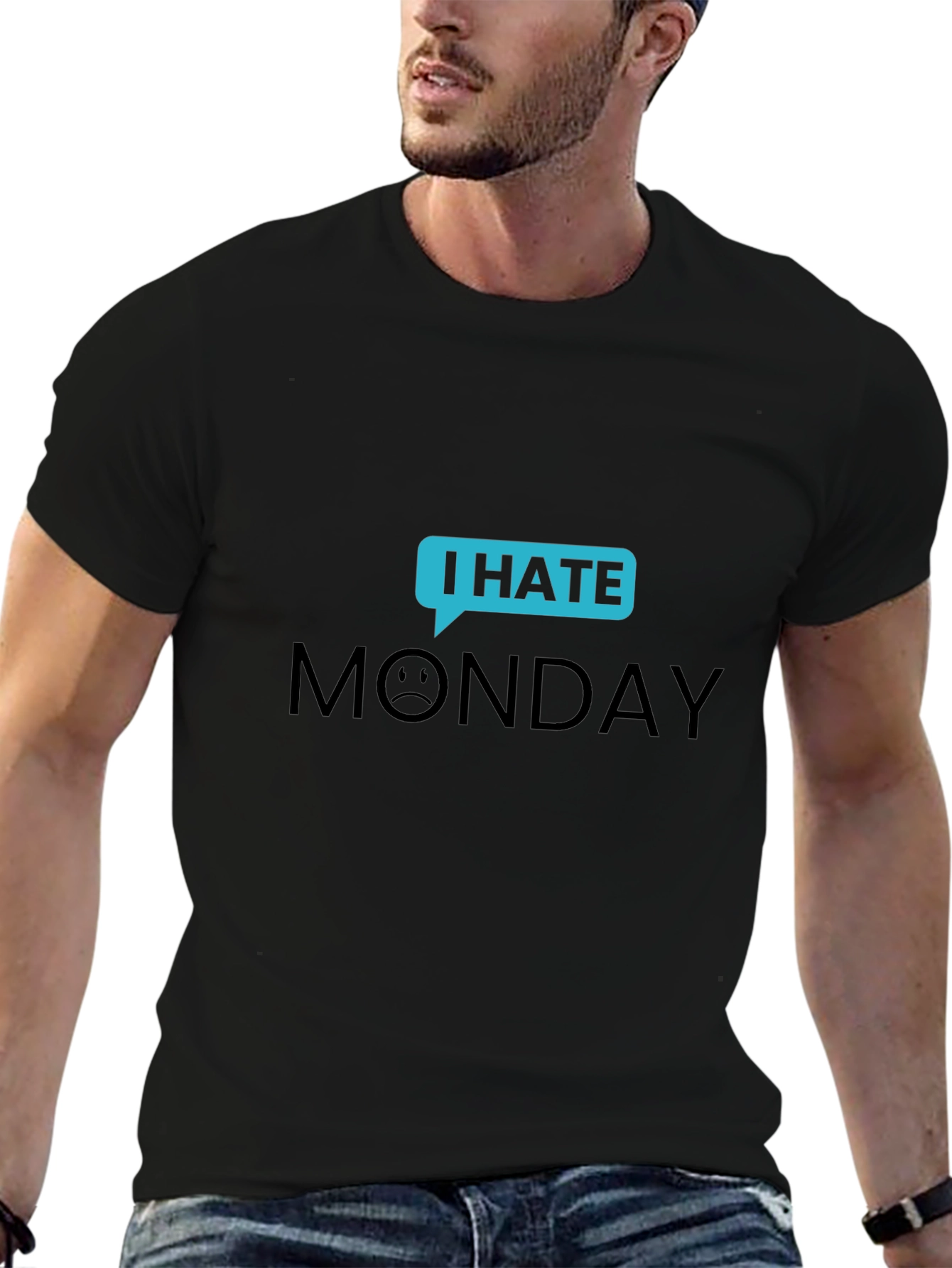 I Hate Monday Graphic T-Shirt - Black