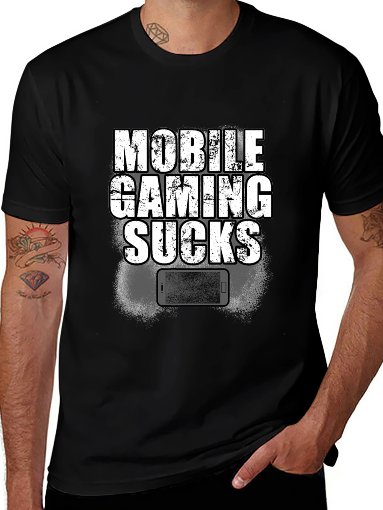 Mobile Gaming Sucks T-Shirt - Funny Gamer Tee
