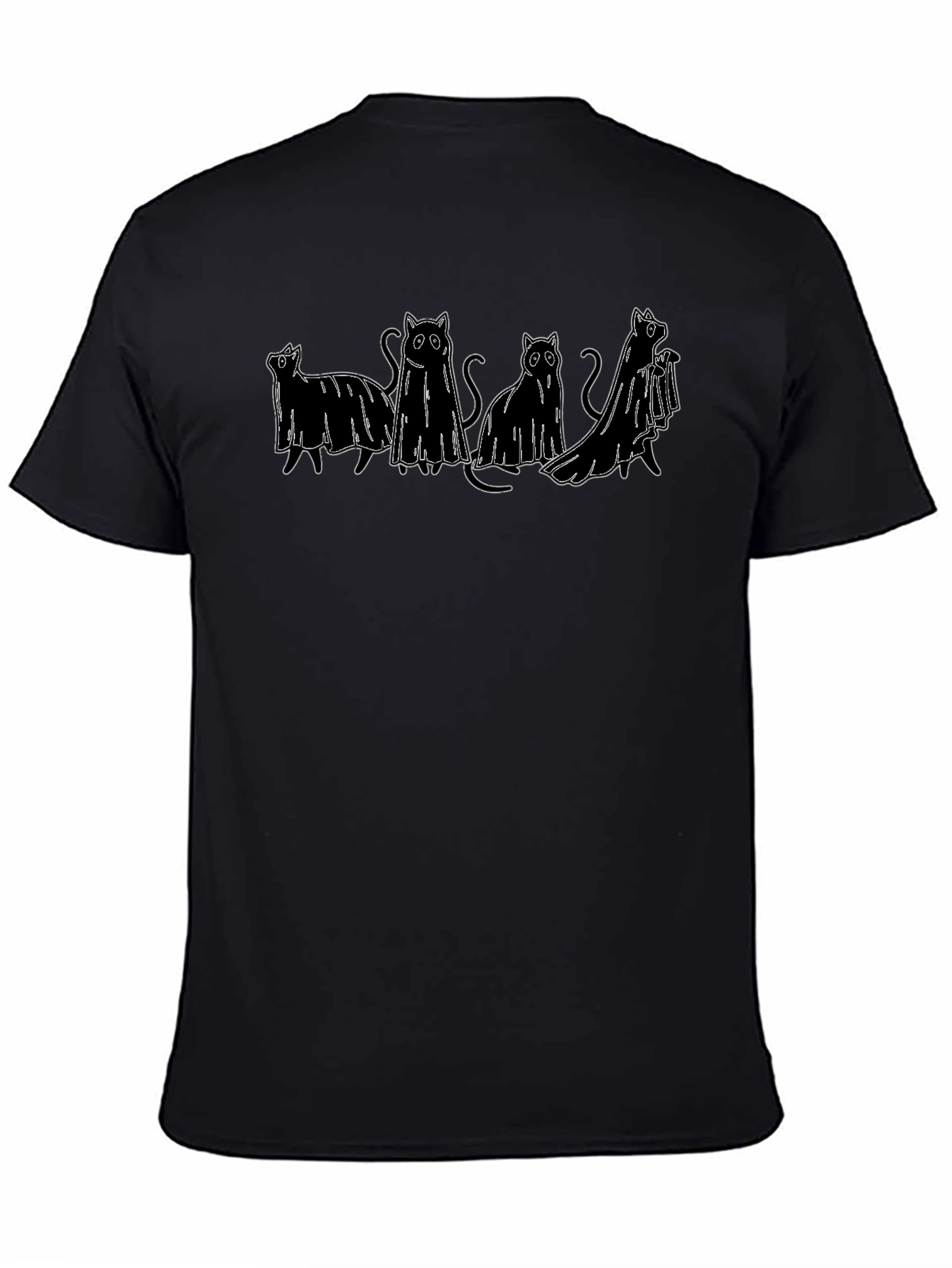 Ghost Cat T-Shirt - Spooky Season Apparel
