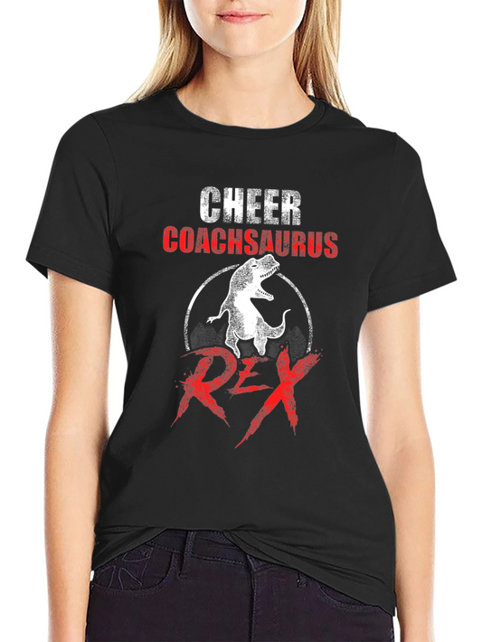 Cheer Coachsaurus Rex T-Shirt - Dinosaur Graphic Tee