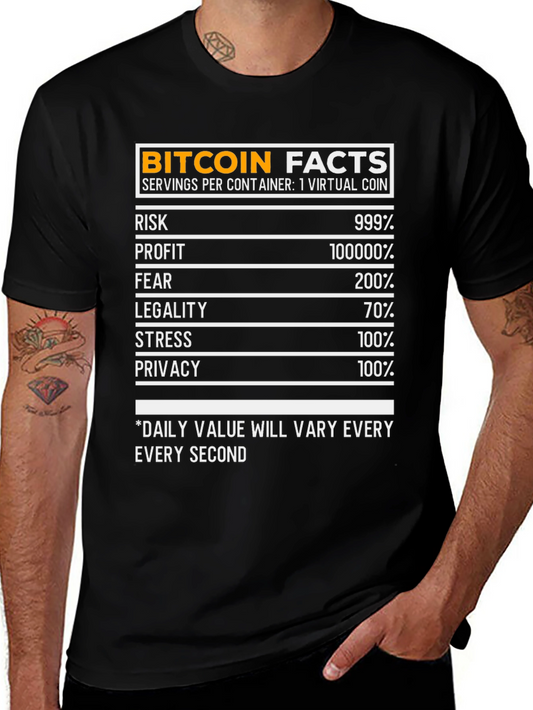 Bitcoin Facts Funny Black T-Shirt