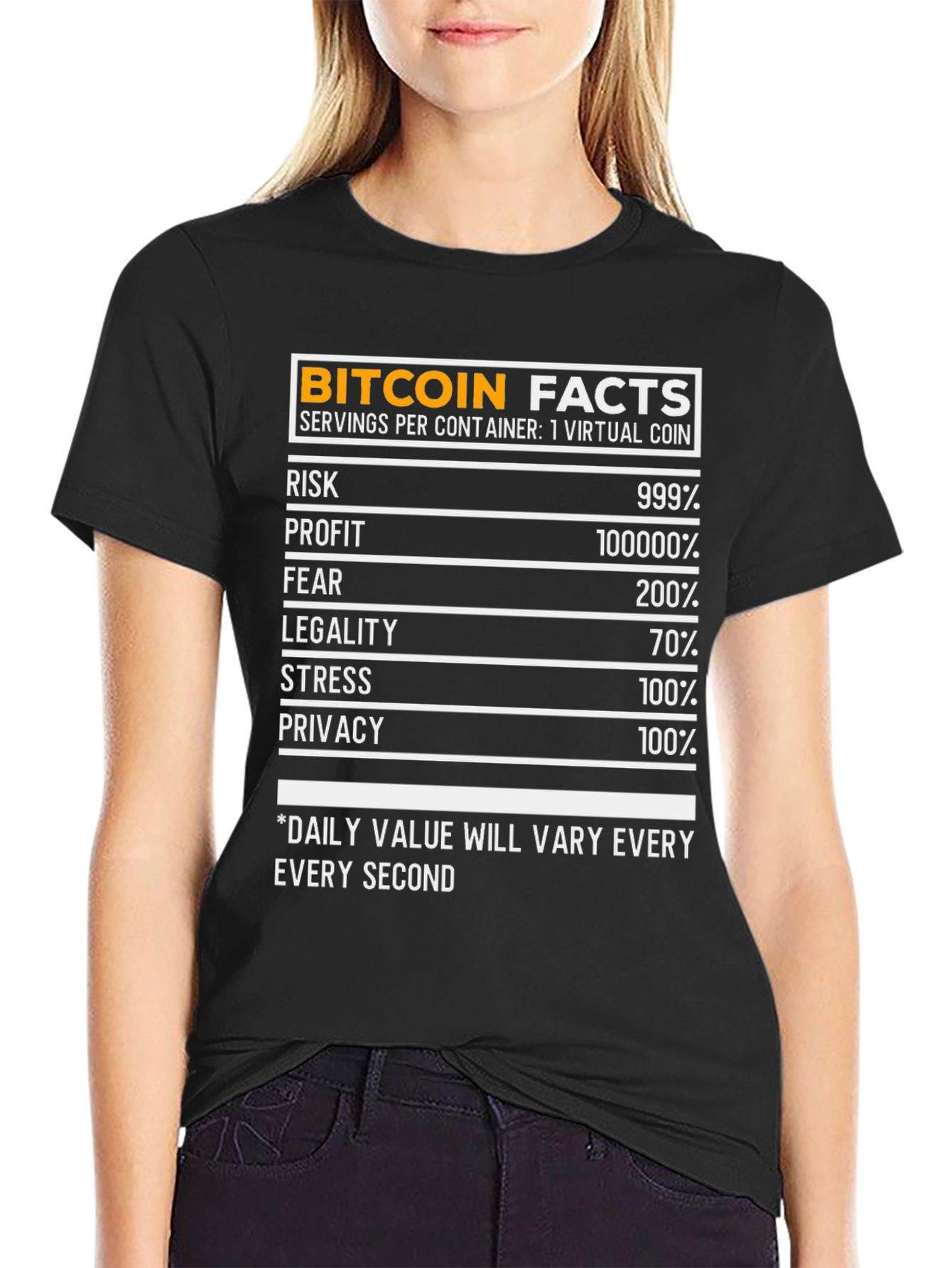 Bitcoin Facts Funny Black T-Shirt
