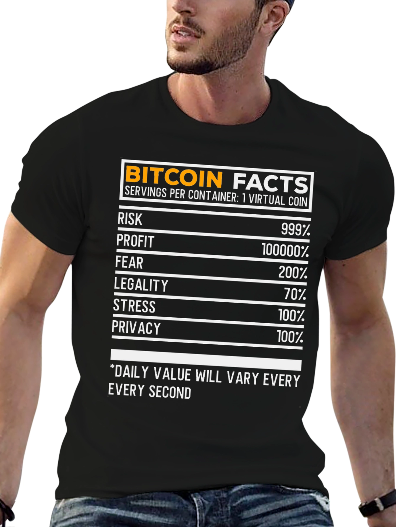 Bitcoin Facts Funny Black T-Shirt