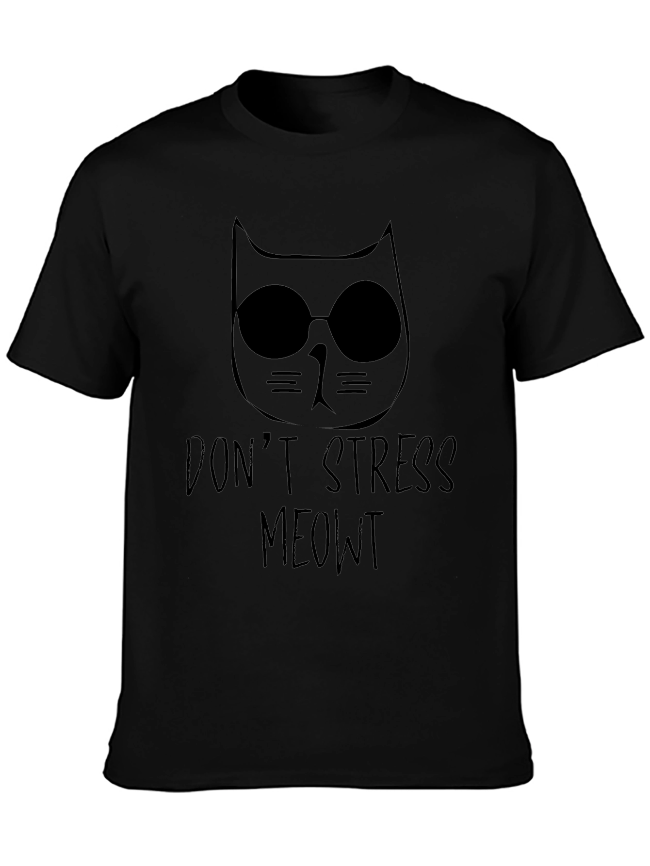 Dont Stress Meowt Black T-Shirt