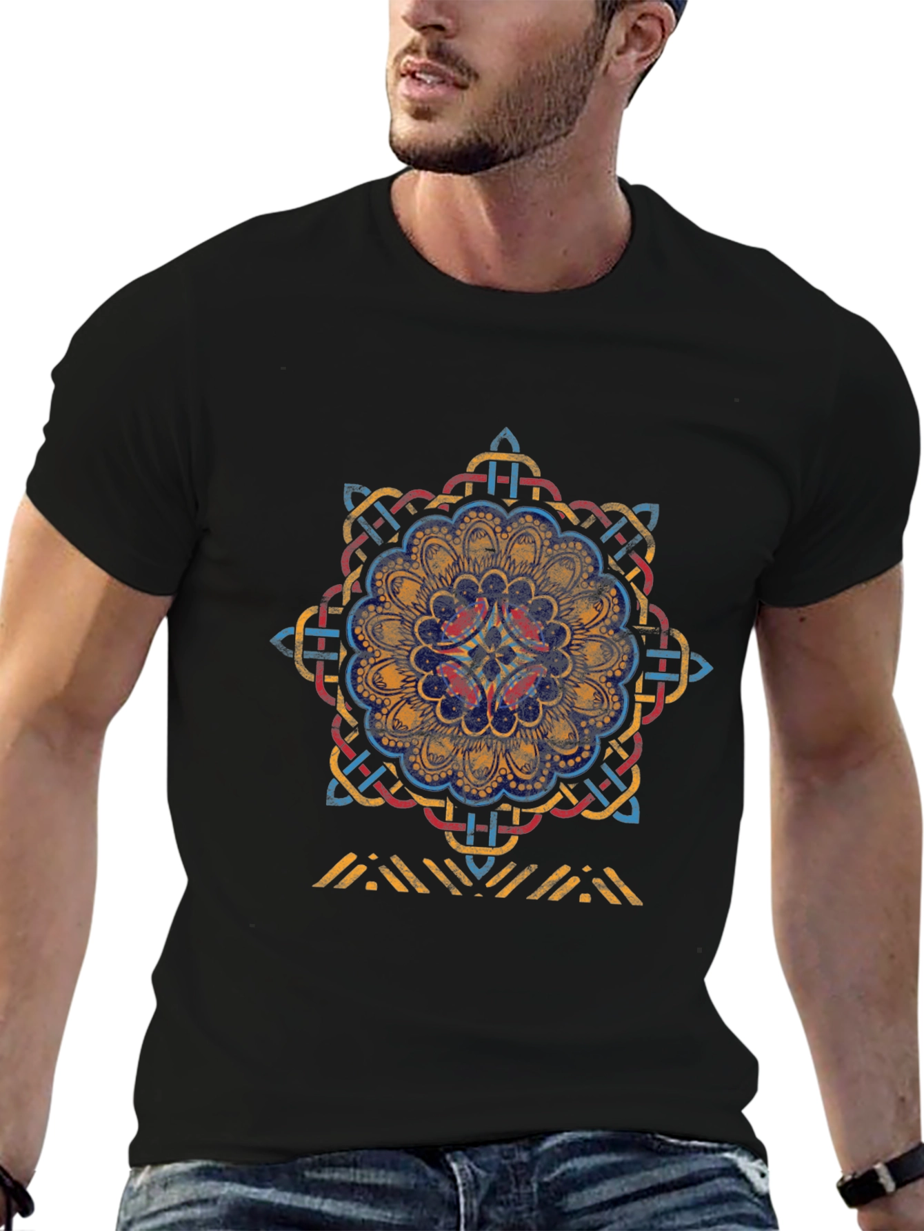 Celtic Mandala Graphic Tee - Black