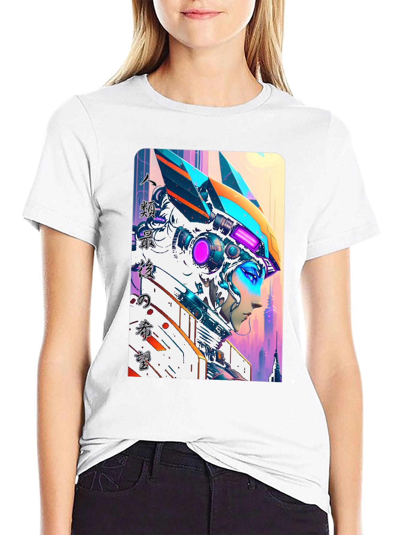 Sci-Fi Anime Style Graphic T-Shirt