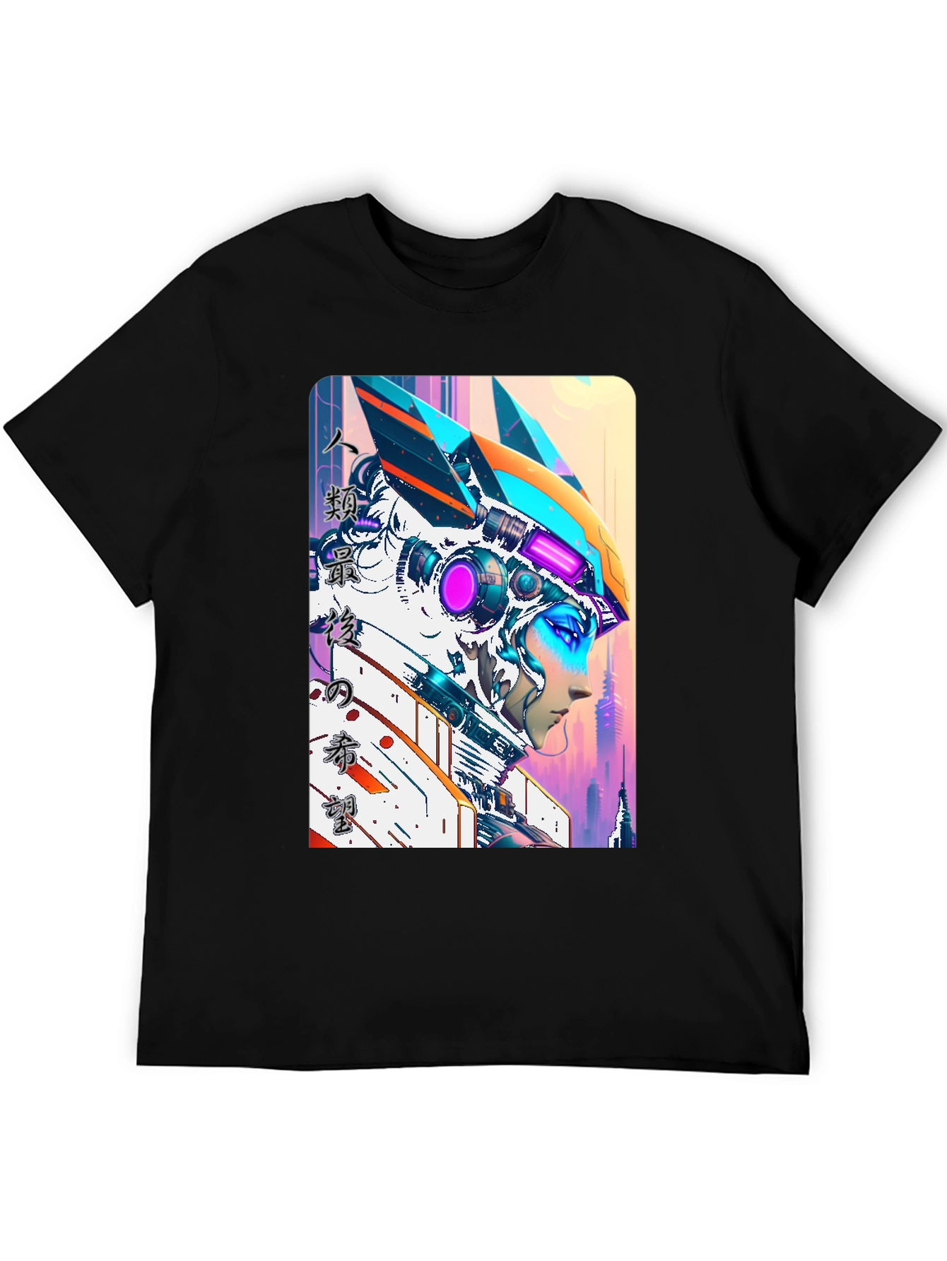 Sci-Fi Anime Style Graphic T-Shirt