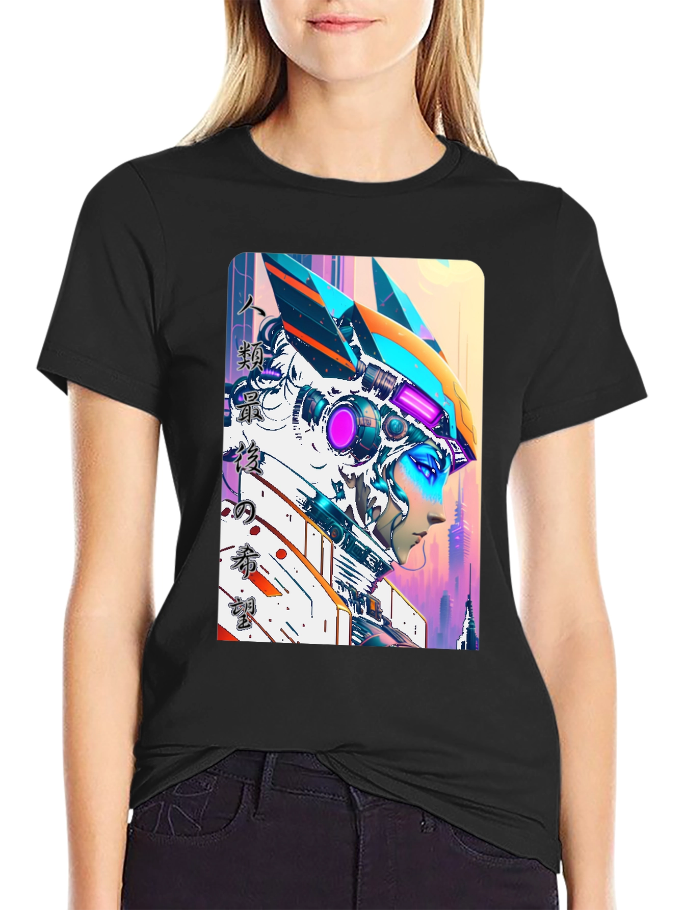 Sci-Fi Anime Style Graphic T-Shirt