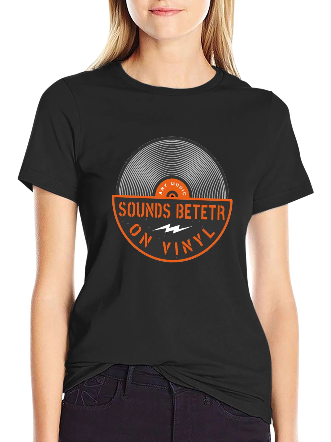 Sounds Betetr On Vinyl Black T-Shirt