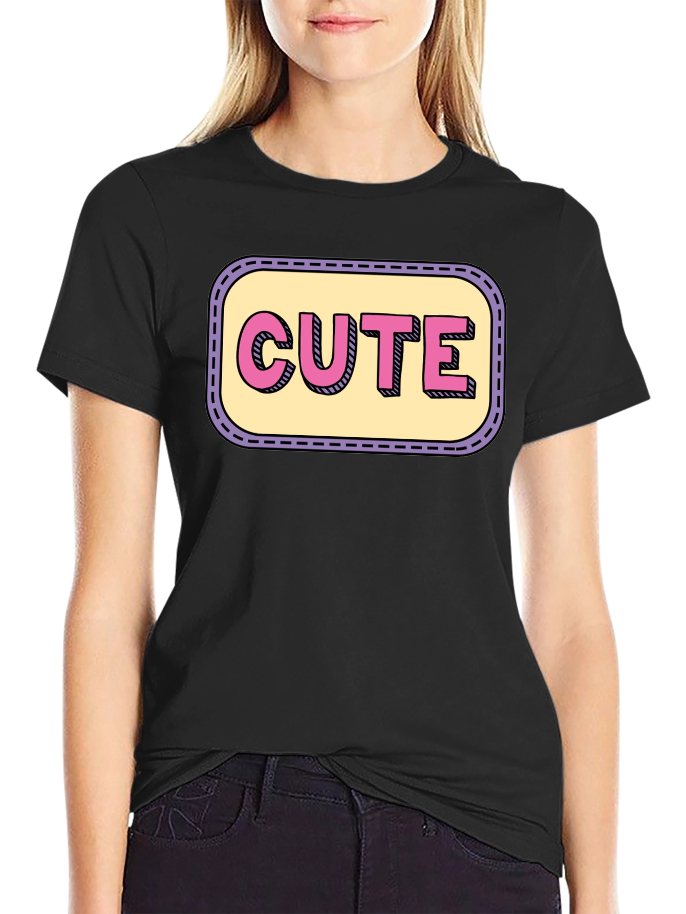 Cute Graphic Print Crew Neck T-Shirt