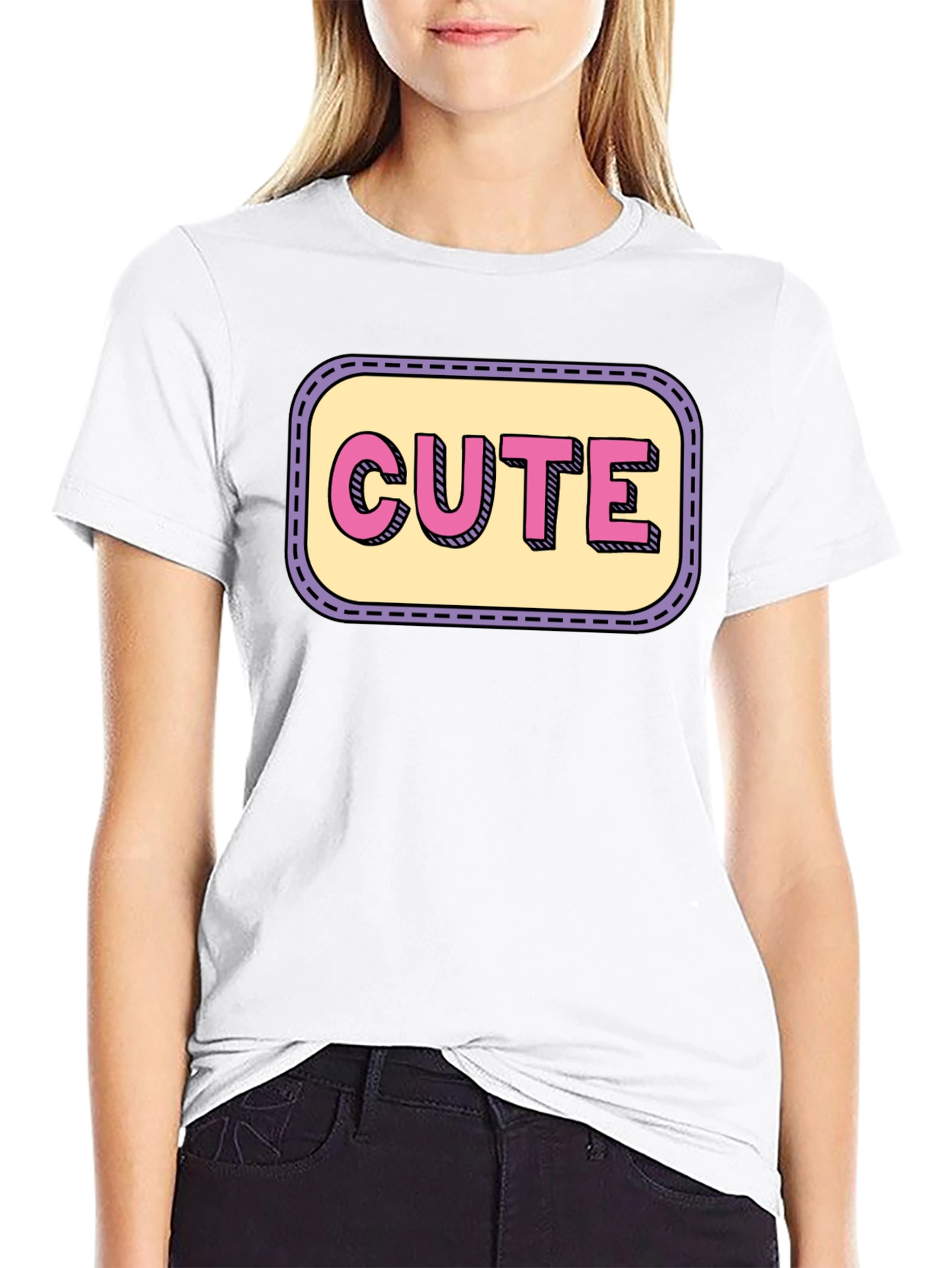 Cute Graphic Print Crew Neck T-Shirt