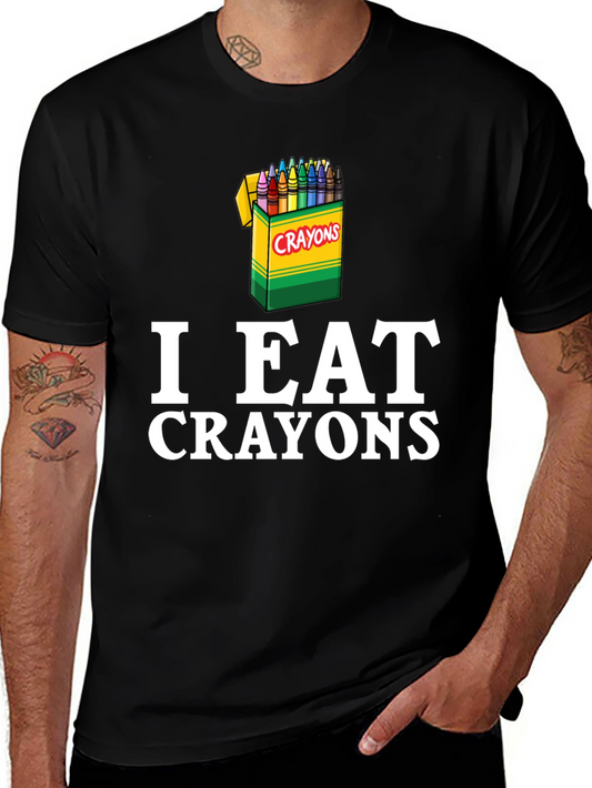I Eat Crayons Graphic T-Shirt - Funny Humor Tee