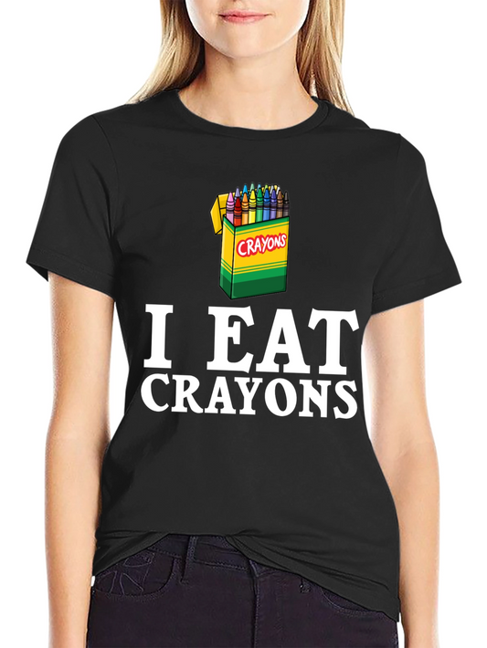 I Eat Crayons Graphic T-Shirt - Funny Humor Tee
