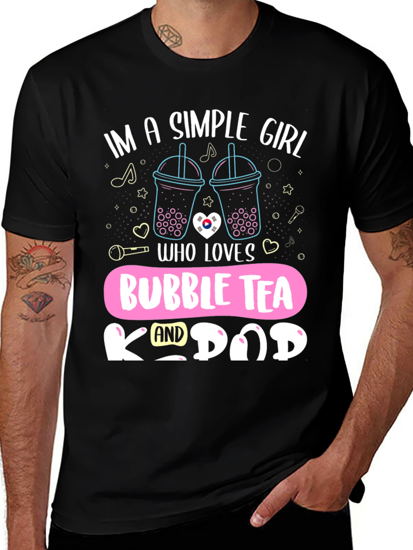 Simple Girl Bubble Tea K-Pop T-Shirt