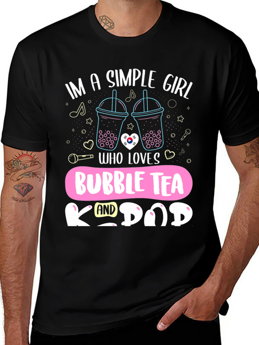 Simple Girl Bubble Tea K-Pop T-Shirt