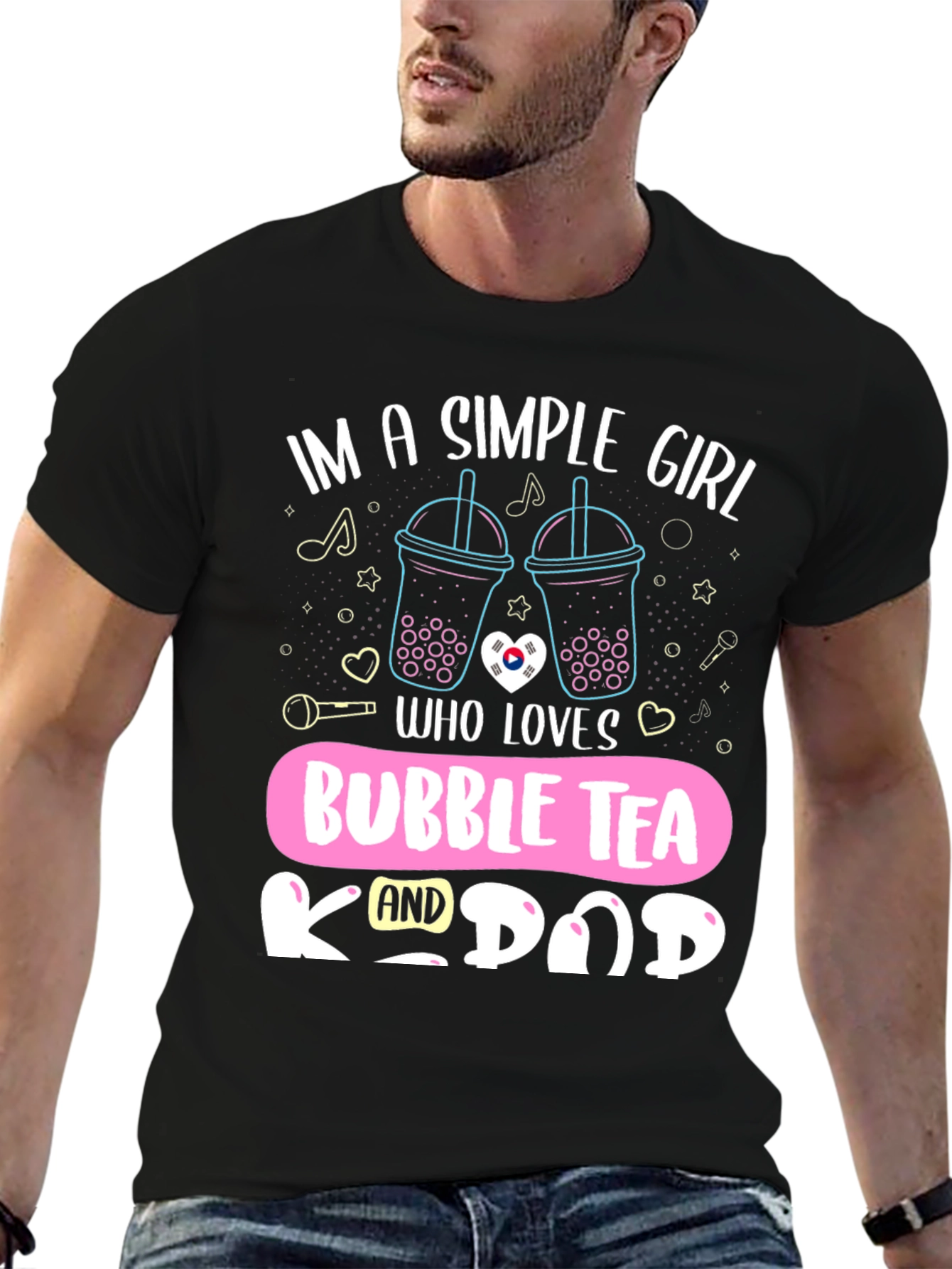 Simple Girl Bubble Tea K-Pop T-Shirt