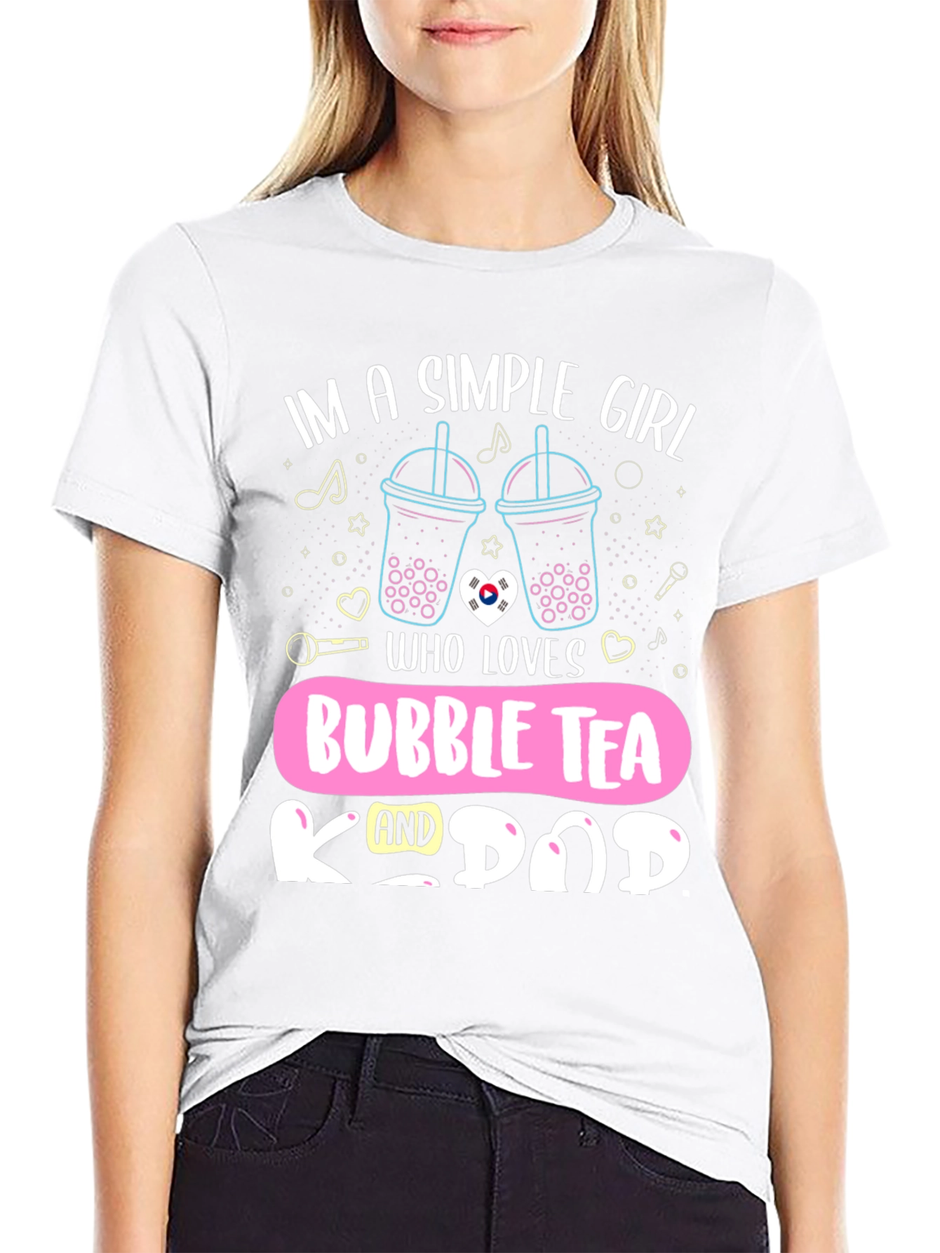 Simple Girl Bubble Tea K-Pop T-Shirt