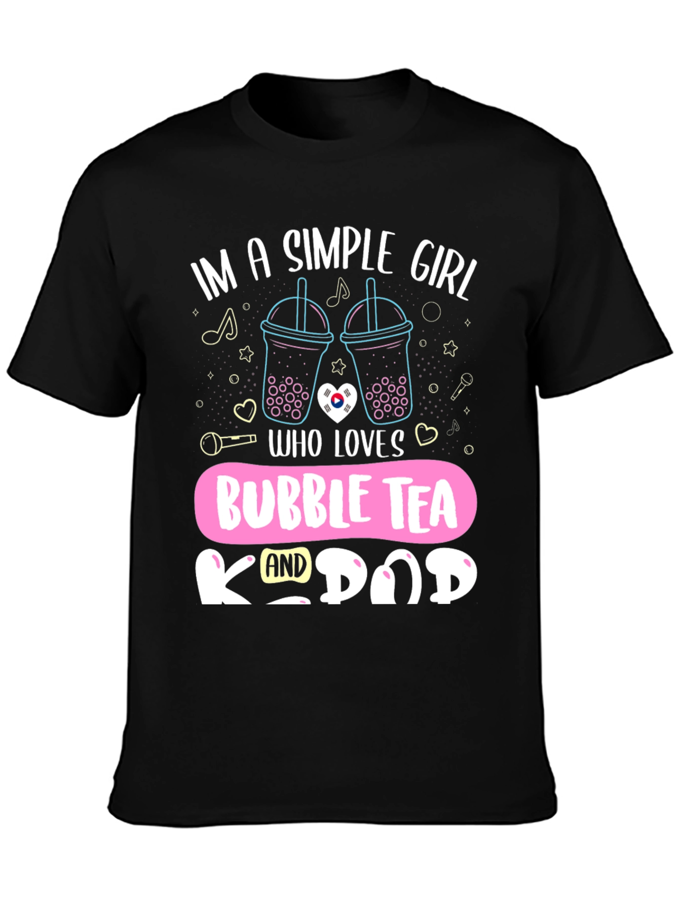 Simple Girl Bubble Tea K-Pop T-Shirt