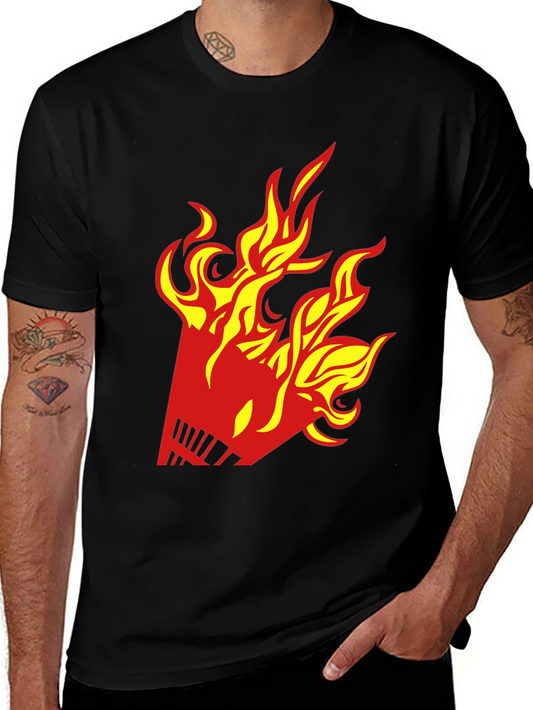 Fiery Shuttlecock Graphic T-Shirt
