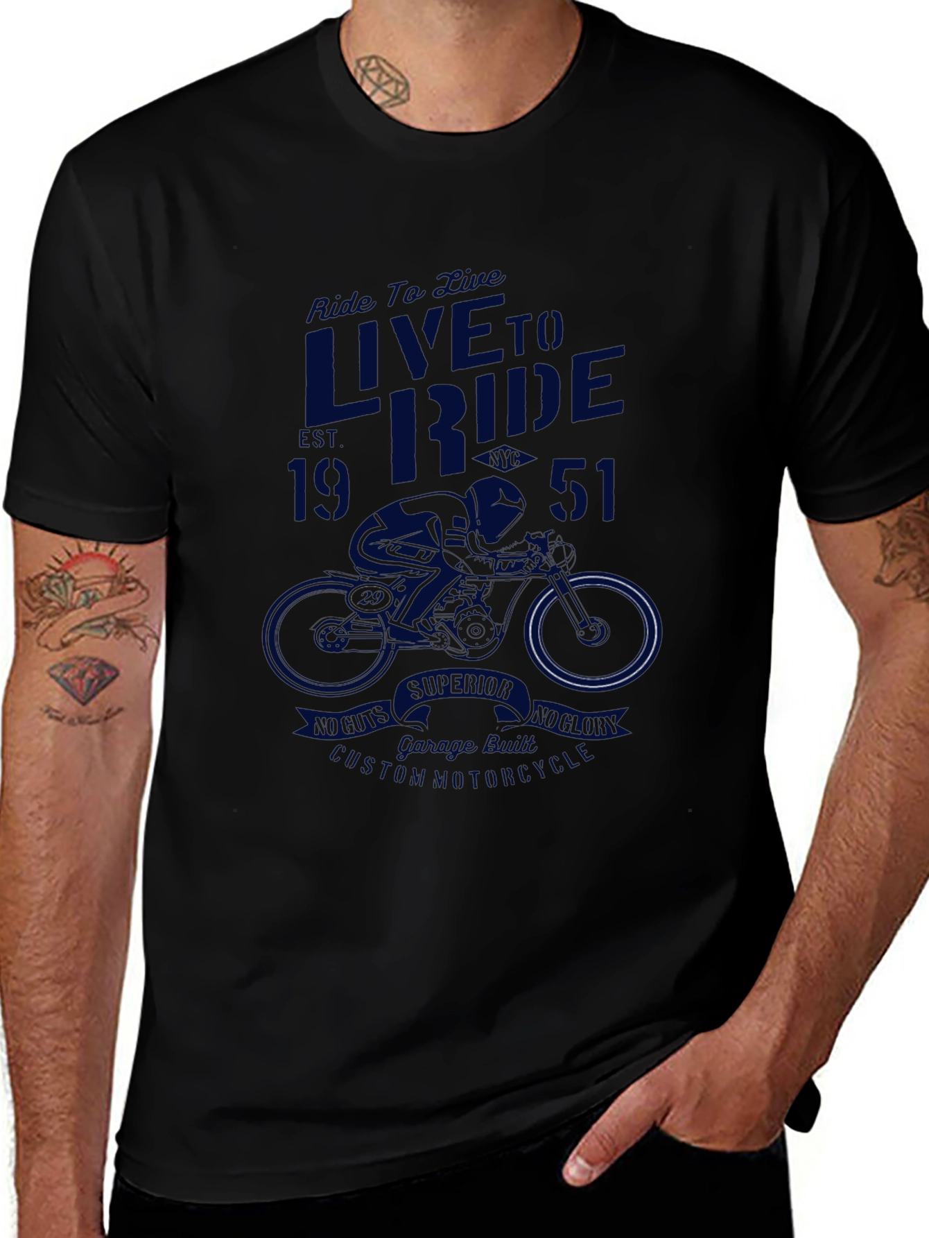 Live to Ride Black Graphic Tee