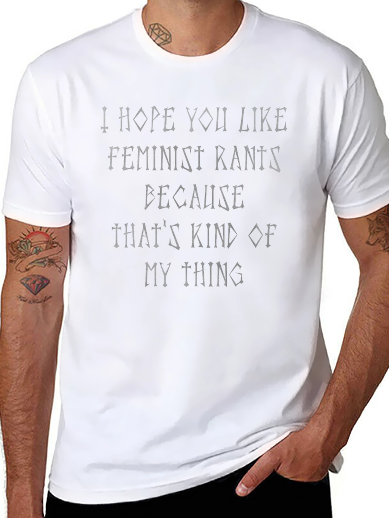 Feminist Rants Graphic Tee - Black