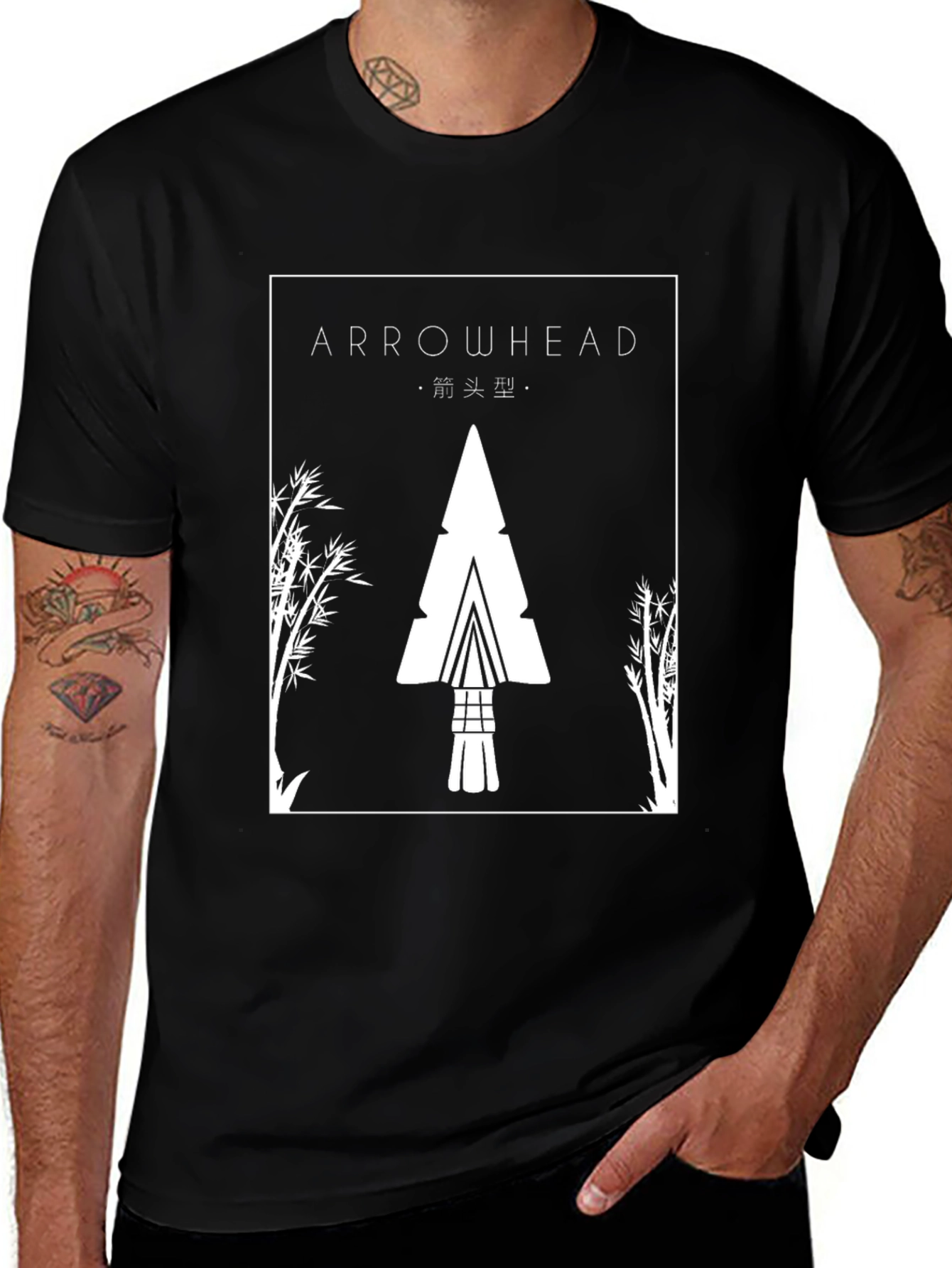 Arrowhead Graphic Black Tee - Stylish & Unique Design