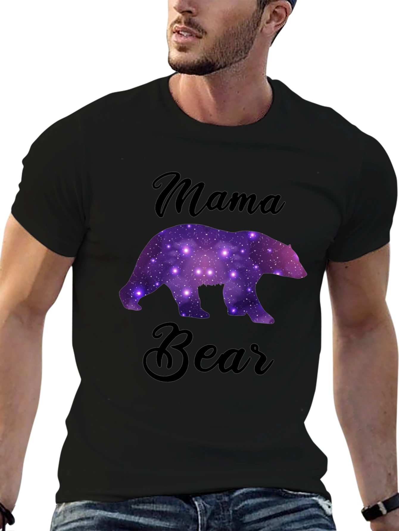Mama Bear Galaxy Graphic T-Shirt