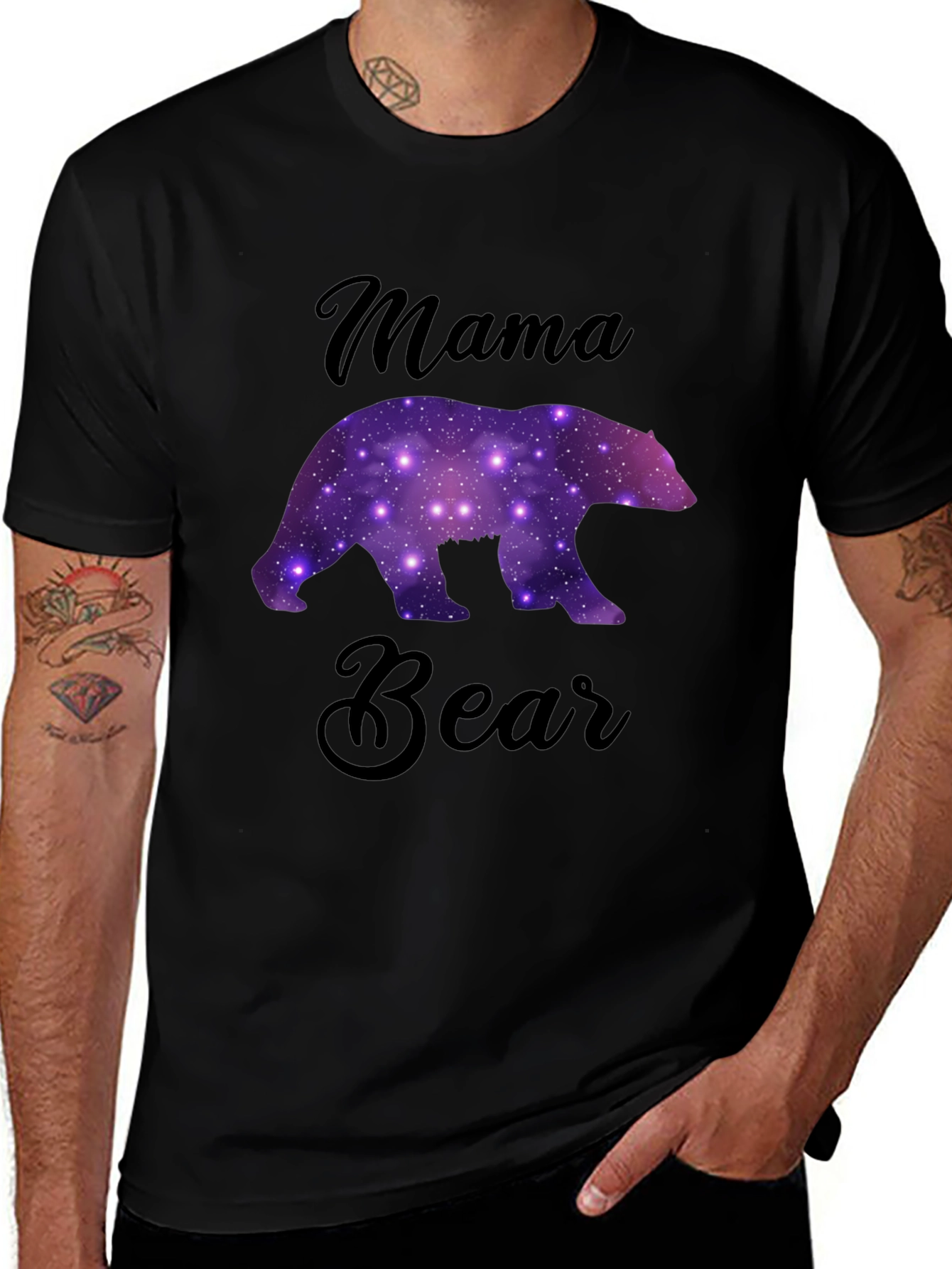 Mama Bear Galaxy Graphic T-Shirt