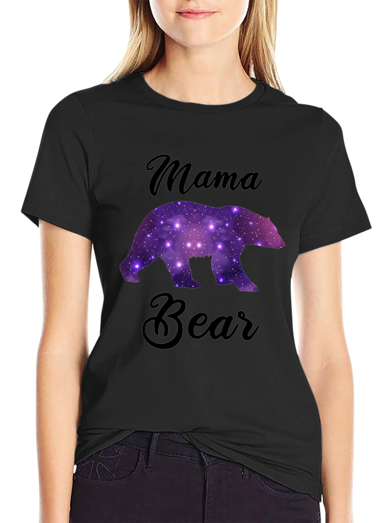 Mama Bear Galaxy Graphic T-Shirt