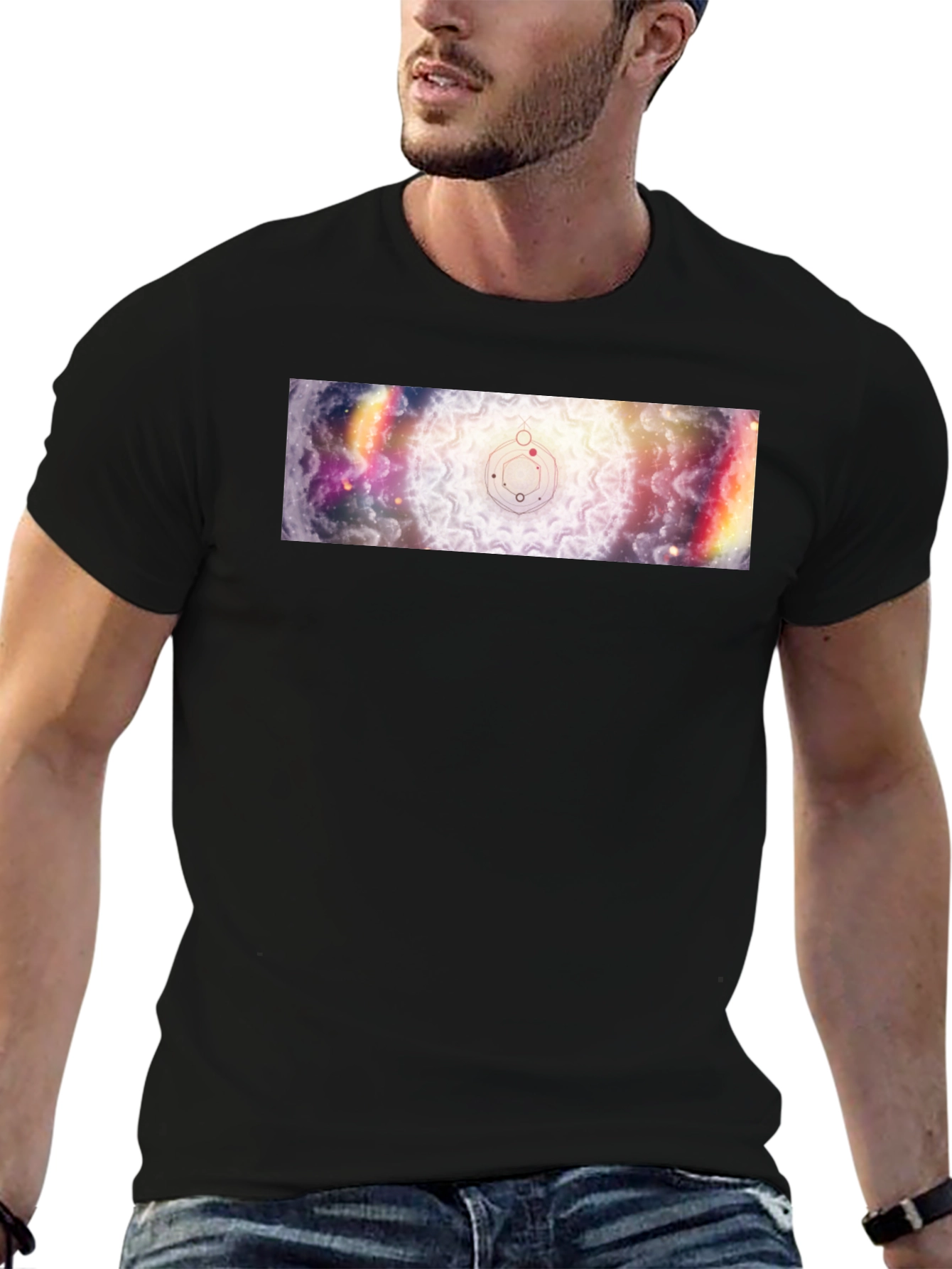 Celestial Mandala Graphic Black T-Shirt