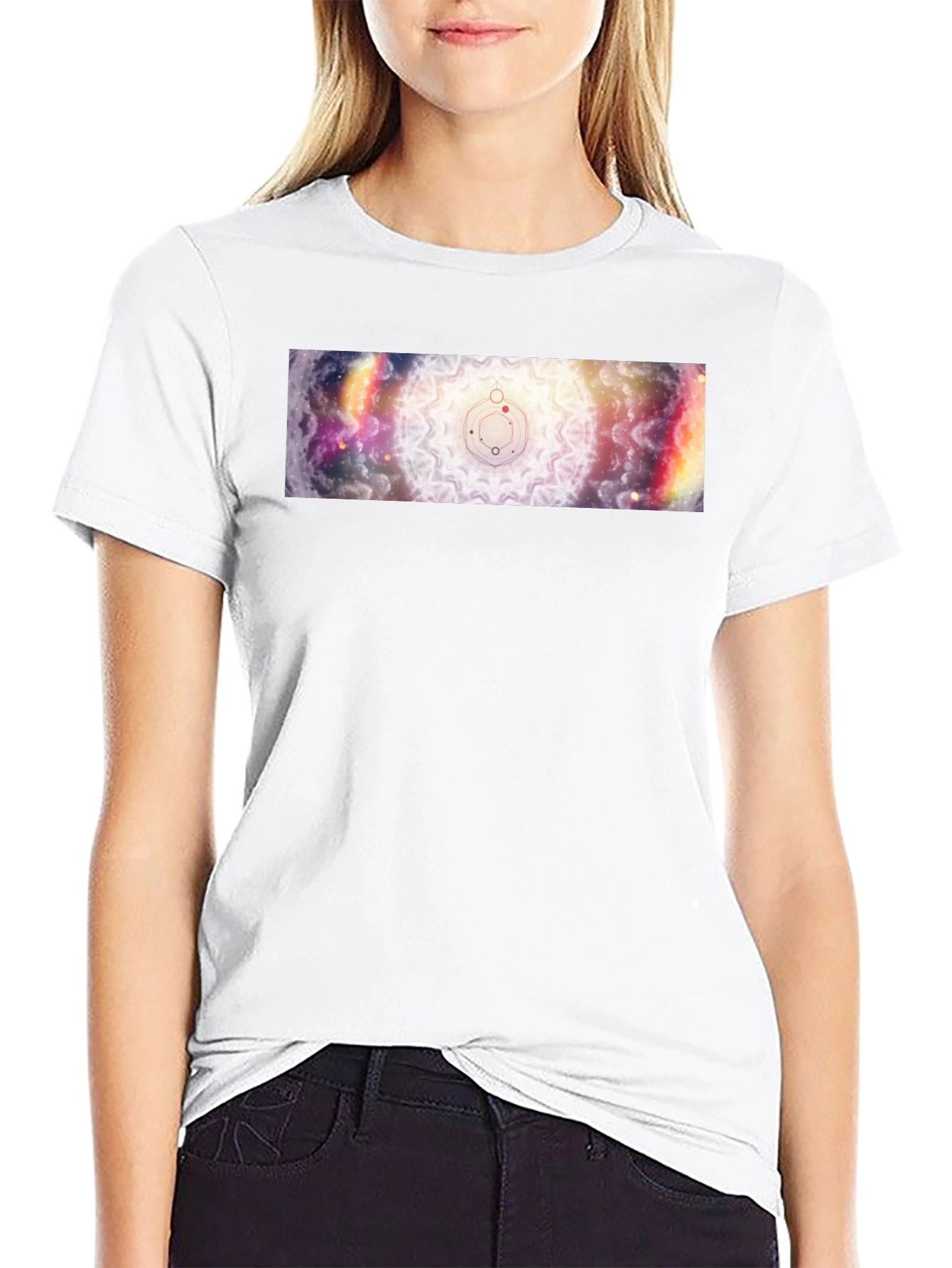Celestial Mandala Graphic Black T-Shirt