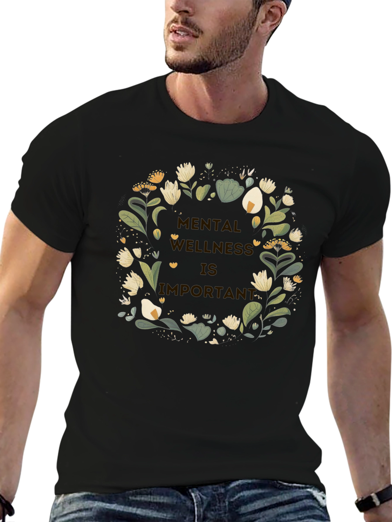 Mental Wellness Floral Graphic T-Shirt