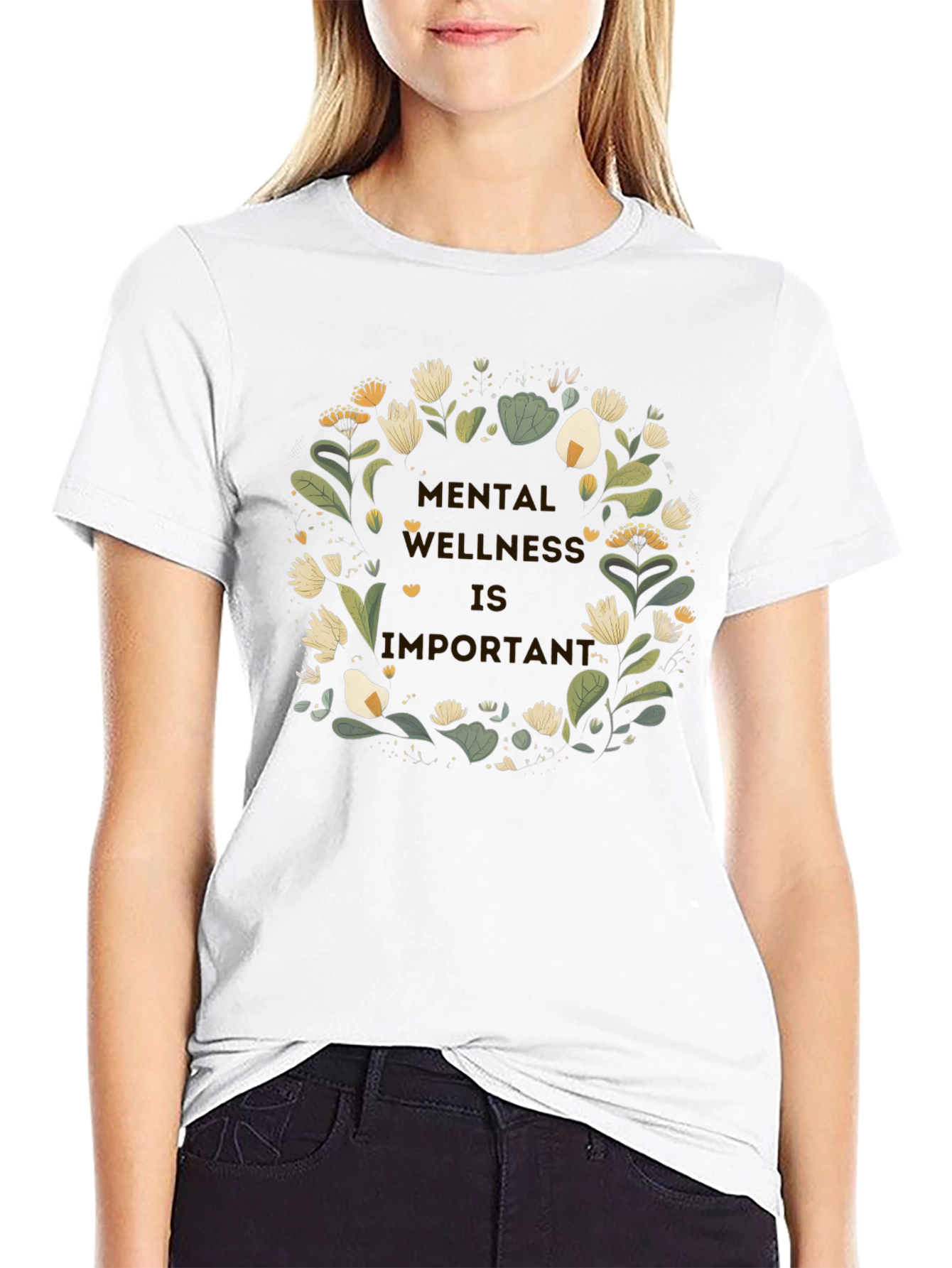 Mental Wellness Floral Graphic T-Shirt