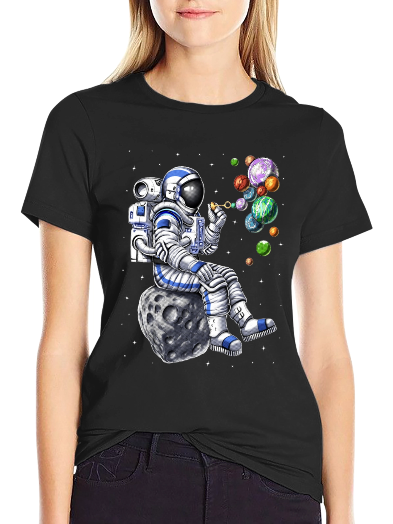 Astronaut Blowing Bubbles T-Shirt
