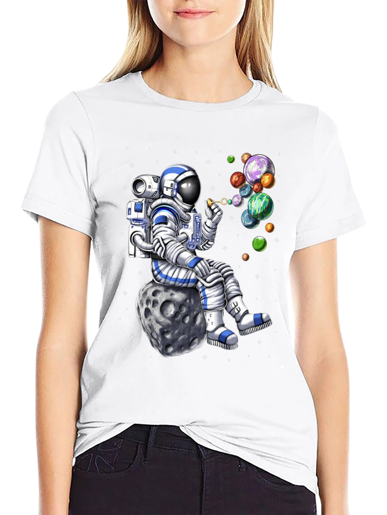 Astronaut Blowing Bubbles T-Shirt