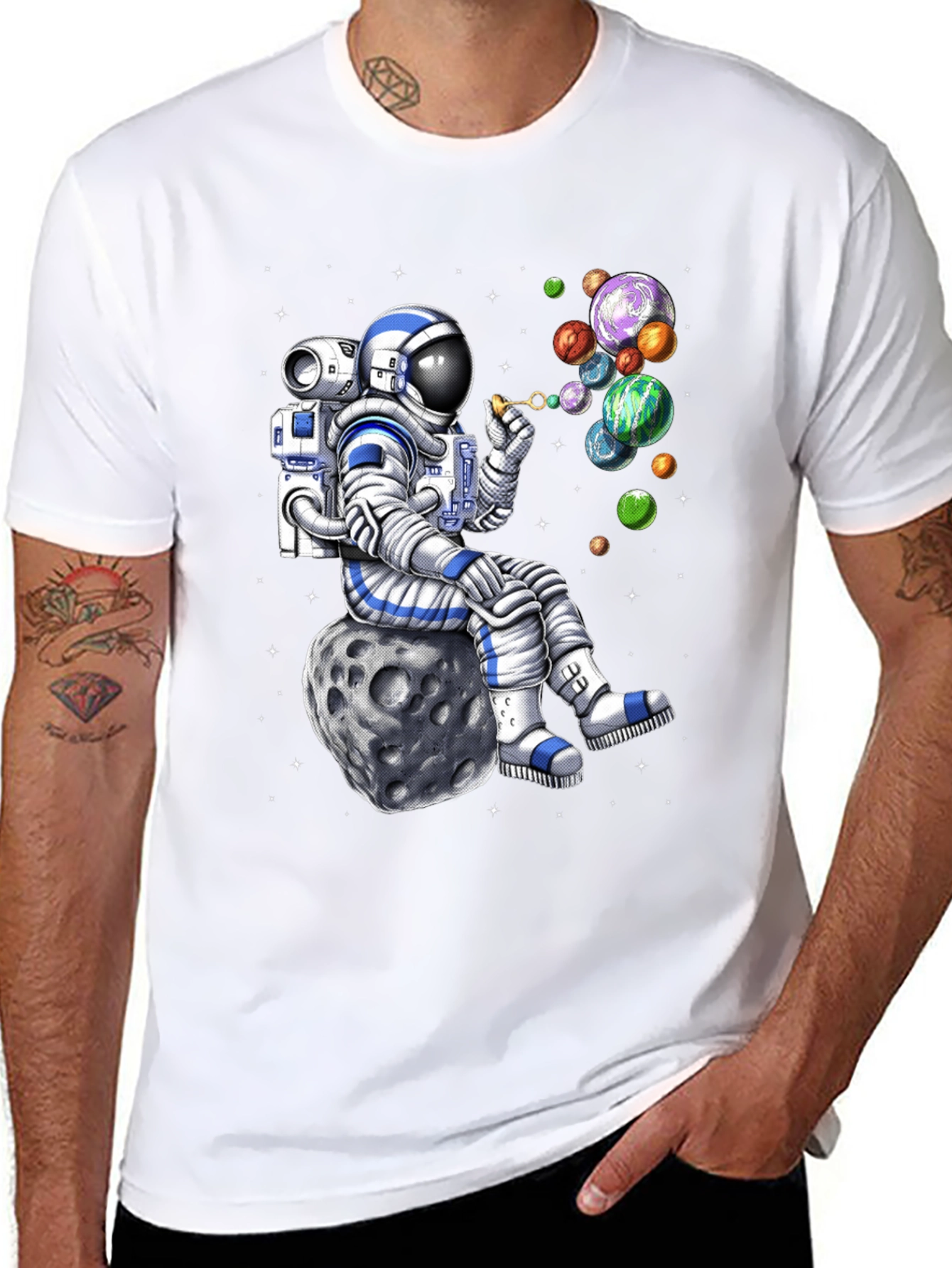 Astronaut Blowing Bubbles T-Shirt