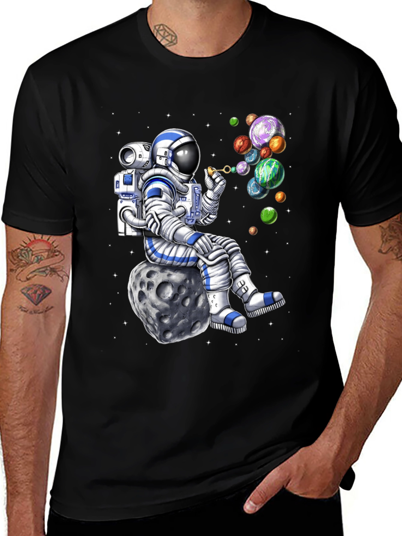 Astronaut Blowing Bubbles T-Shirt