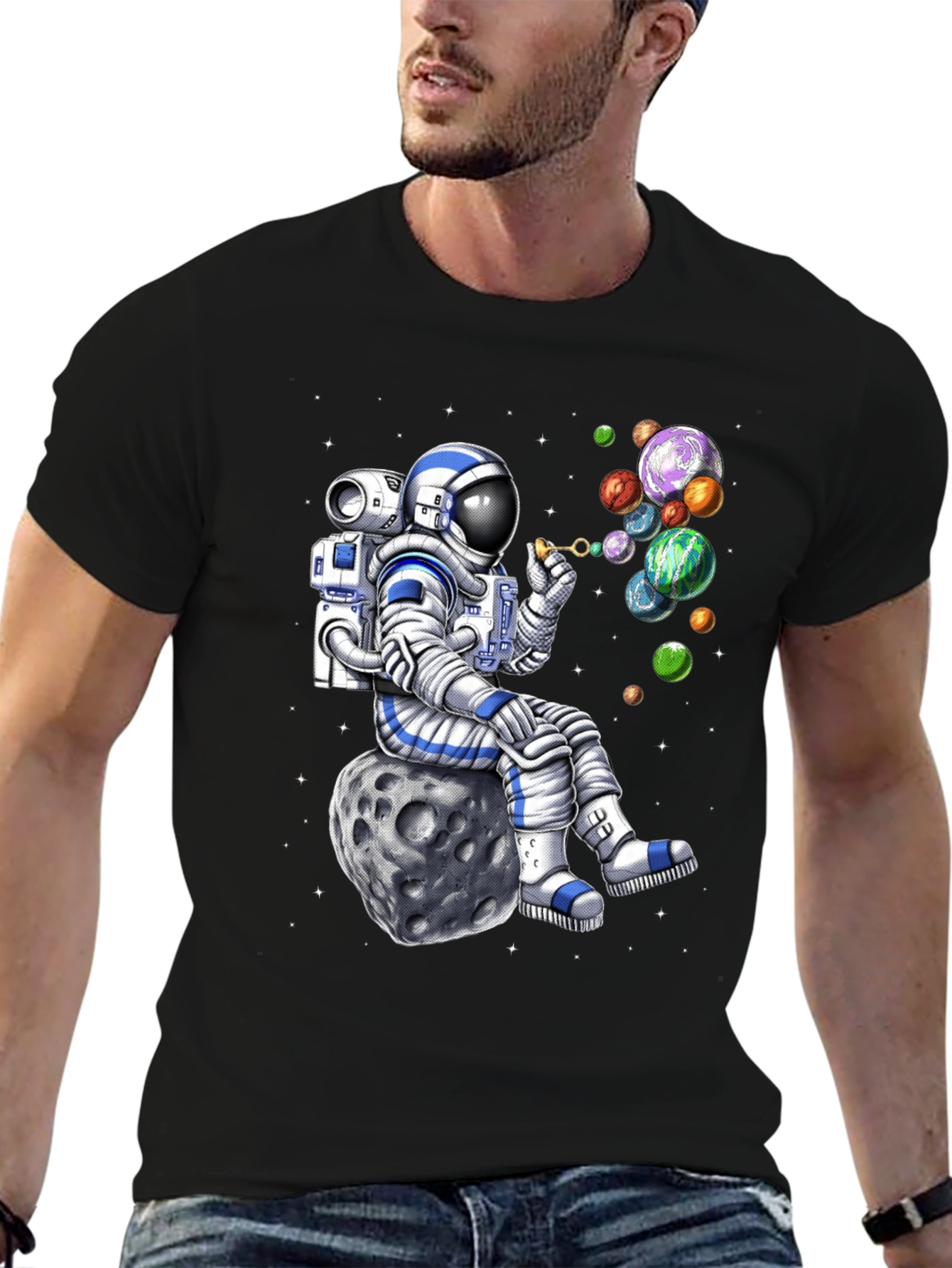 Astronaut Blowing Bubbles T-Shirt