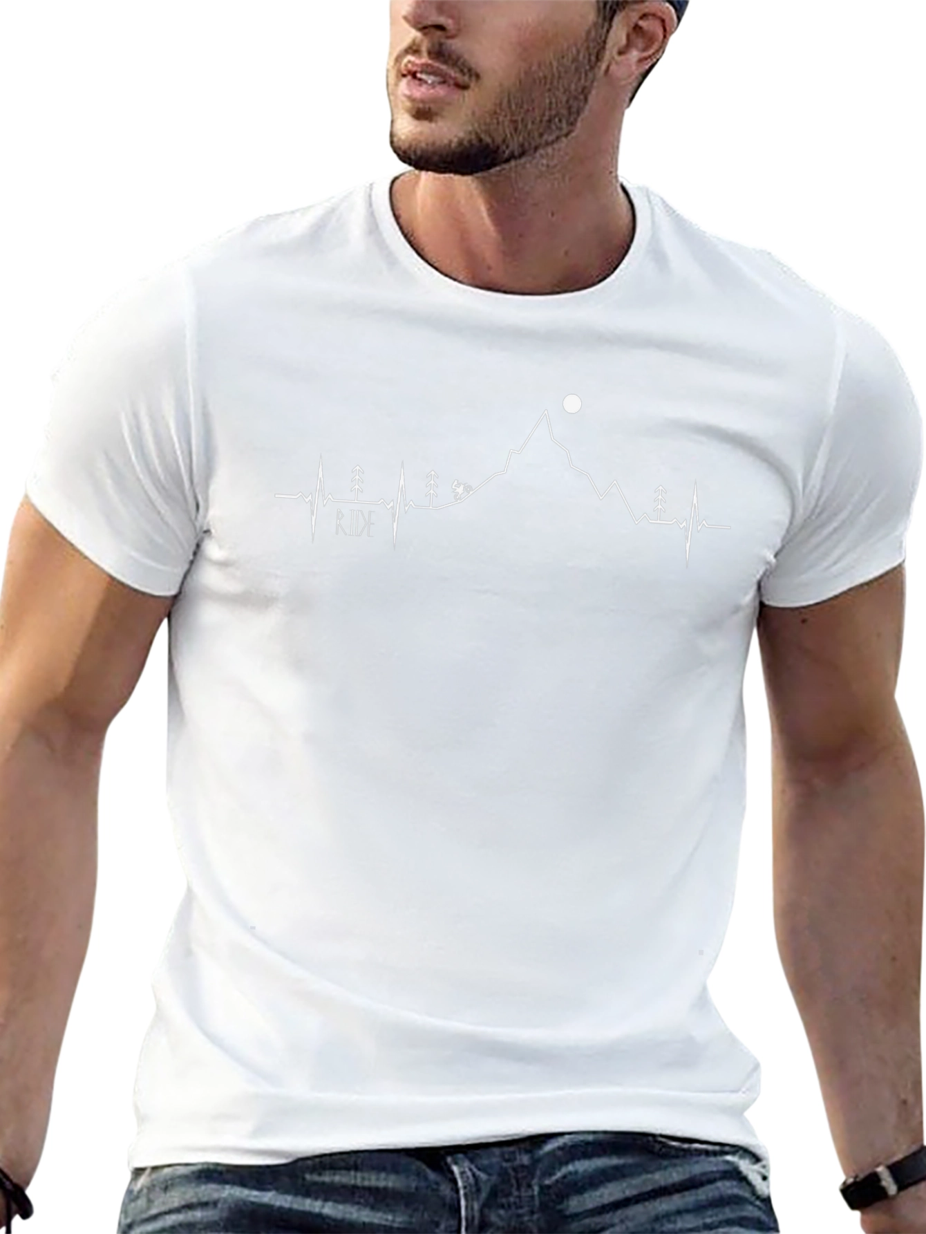 Mountain Biking Heartbeat Graphic Tee - Ride On!