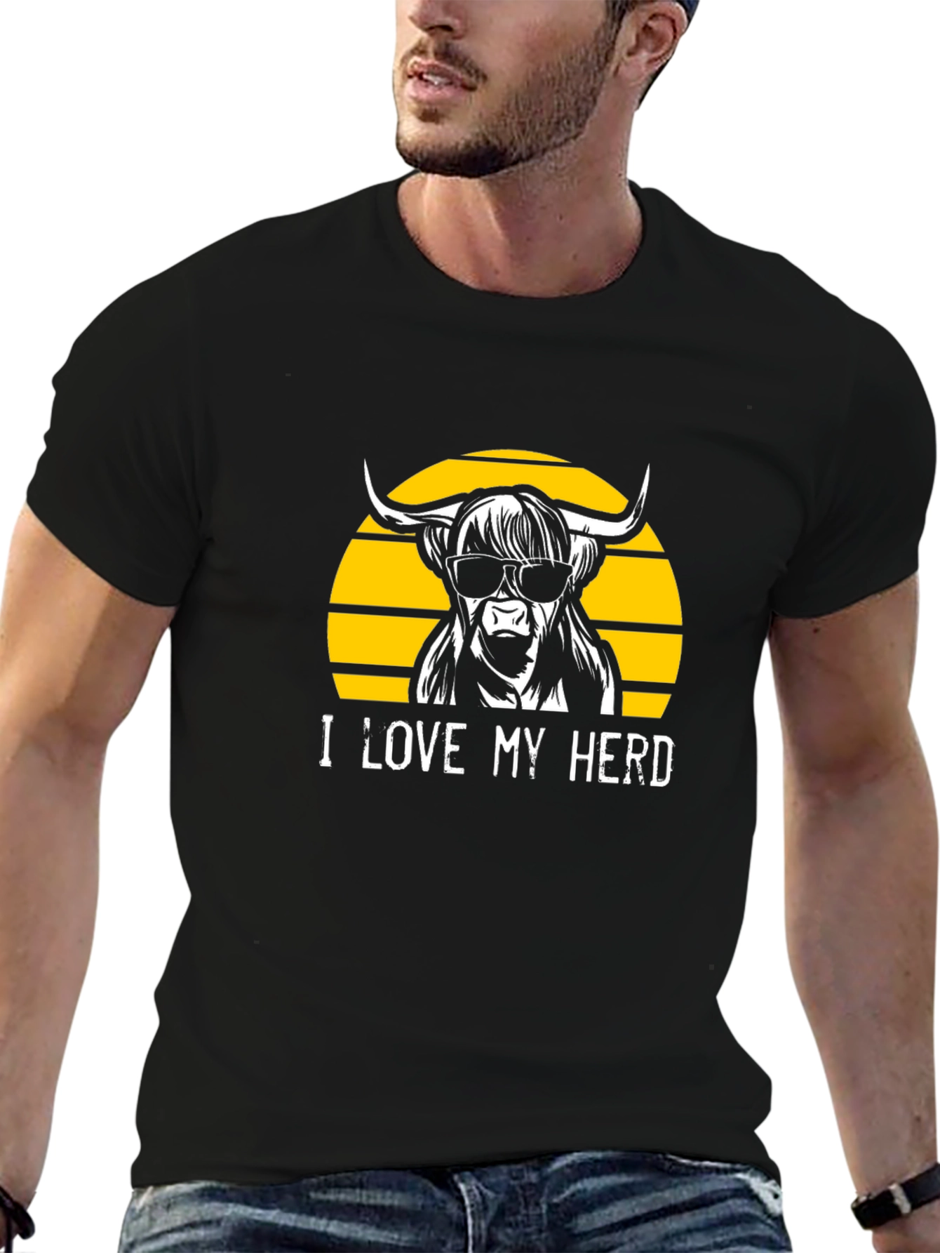 I Love My Herd Black T-Shirt