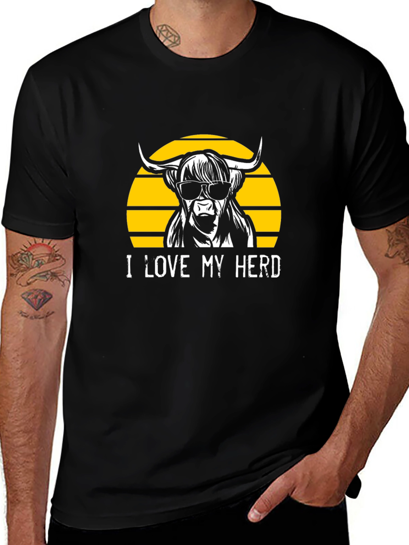 I Love My Herd Black T-Shirt
