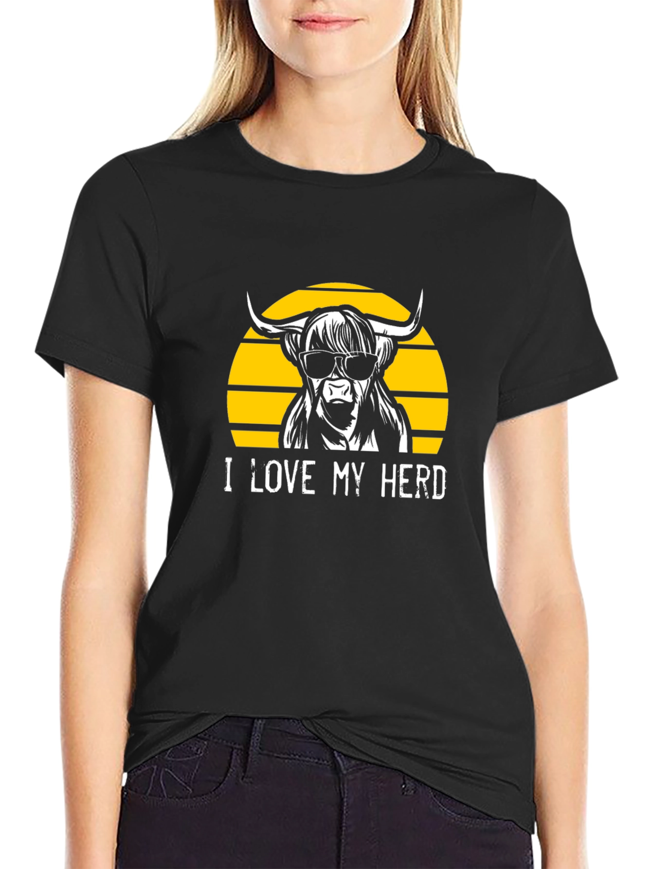 I Love My Herd Black T-Shirt