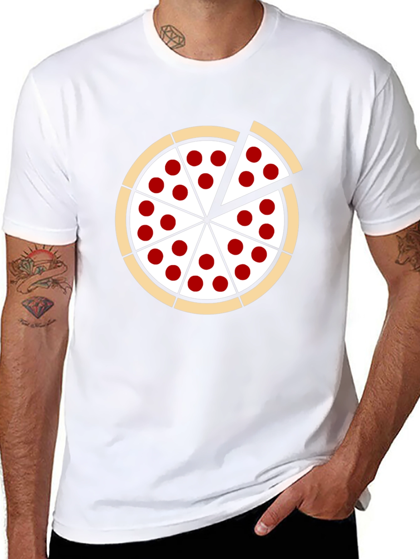 Pizza Graphic Black T-Shirt: Casual Fun Style