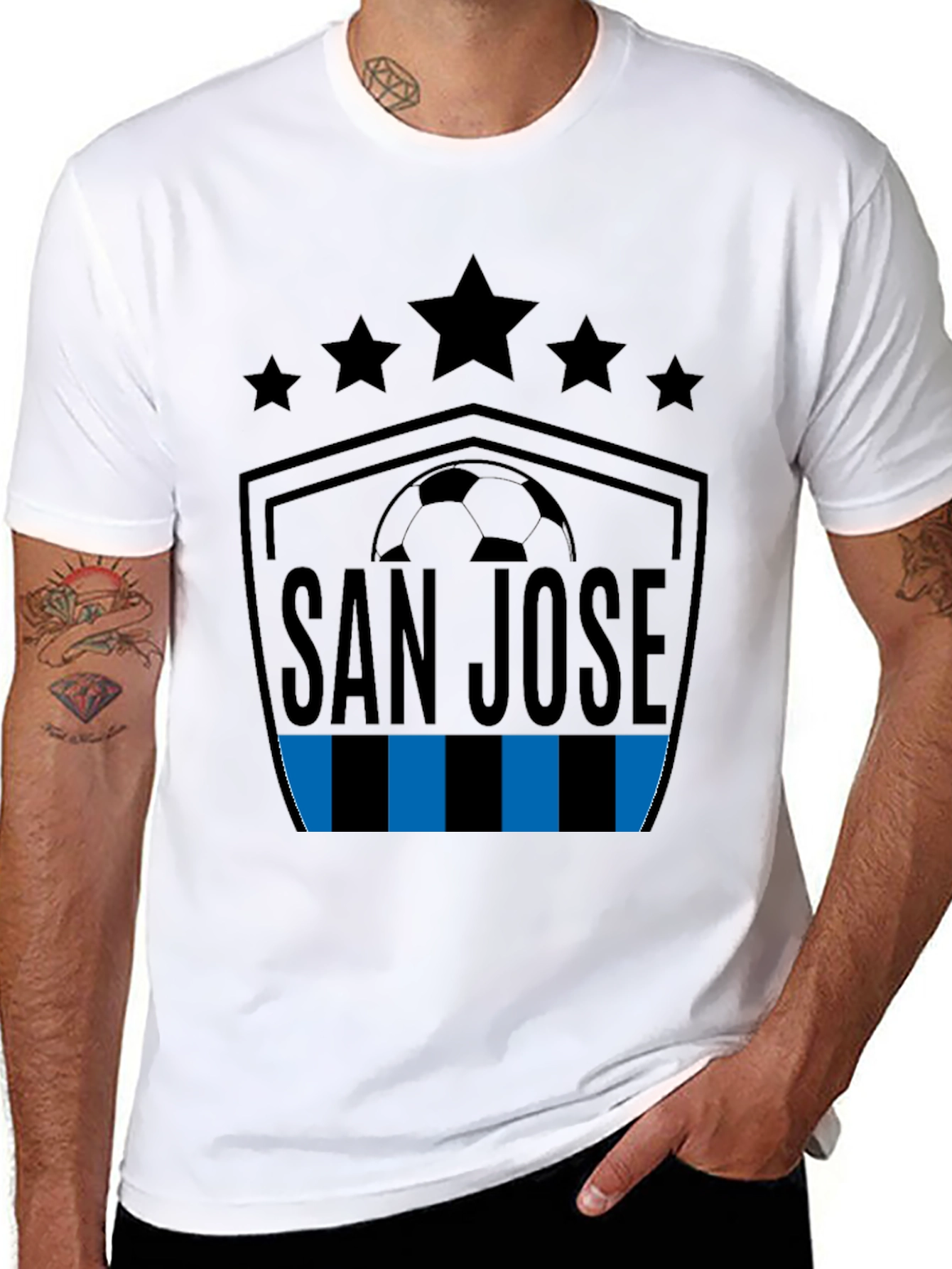 San Jose Soccer T-Shirt - Stars and Stripes Design