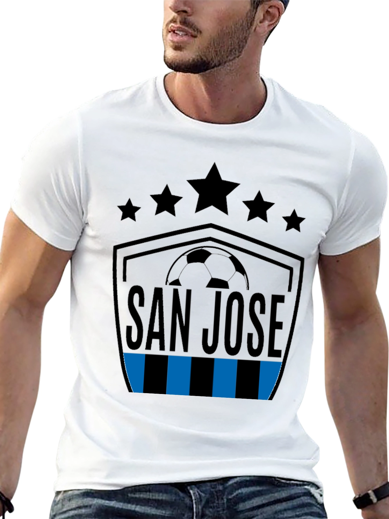 San Jose Soccer T-Shirt - Stars and Stripes Design
